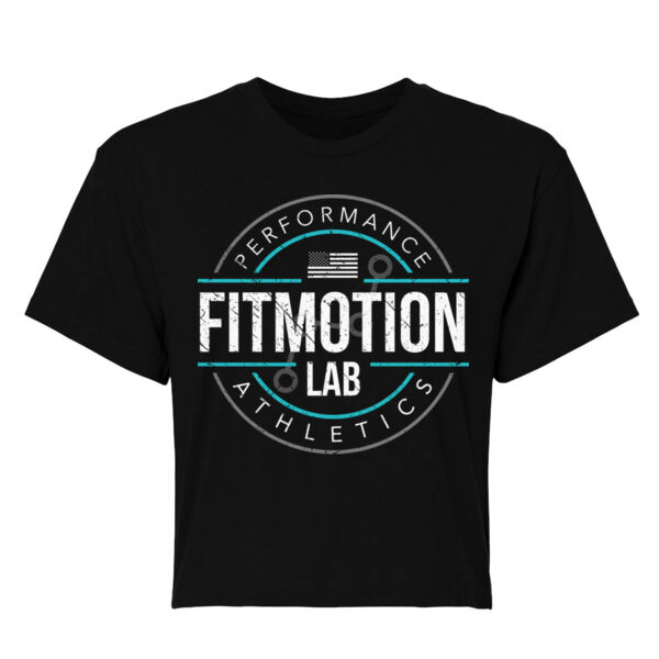 FITMOTION - BADGE - WOMEN'S CROPPED T-SHIRT - BLACK - $AYEMF6$ Thumbnail